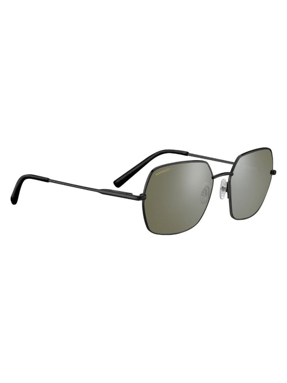 New Serengeti Unisex Sunglasses Black Square Transparent Lens Metal Frame Loy